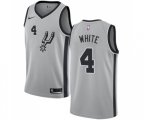 San Antonio Spurs #4 Derrick White Swingman Silver Alternate NBA Jersey Statement Edition