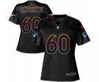 Women New England Patriots #60 David Andrews Game Black Fashion Football Jersey