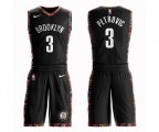 Brooklyn Nets #3 Drazen Petrovic Authentic Black Basketball Suit Jersey - City Edition