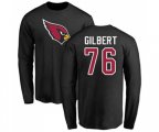 Arizona Cardinals #76 Marcus Gilbert Black Name & Number Logo Long Sleeve T-Shirt