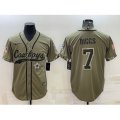 Dallas Cowboys #7 Trevon Diggs 2022 Olive Salute to Service Cool Base Stitched Baseball Jersey