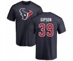 Houston Texans #39 Tashaun Gipson Navy Blue Name & Number Logo T-Shirt