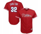 Philadelphia Phillies #32 Steve Carlton Replica Red Alternate Cool Base Baseball Jersey