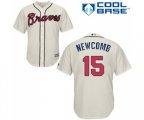 Atlanta Braves #15 Sean Newcomb Replica Cream Alternate 2 Cool Base Baseball Jersey