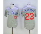 Chicago Cubs #23 Ryne Sandberg Majestic Gray Flexbase Authentic Collection Player Jersey