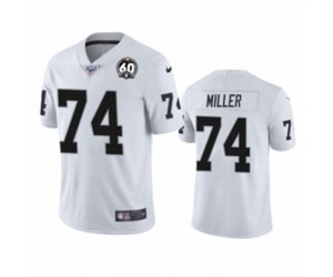 Oakland Raiders #74 Kolton Miller White 60th Anniversary Vapor Untouchable Limited Player 100th Season Football Jersey