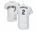 Milwaukee Brewers Trent Grisham White Home Flex Base Authentic Collection Baseball Player Jersey