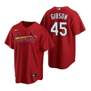 Nike St. Louis Cardinals #45 Bob Gibson Red Alternate Stitched Baseball Jersey