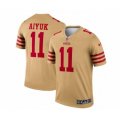 San Francisco 49ers #11 Brandon Aiyuk 2022 New Gold Inverted Legend Stitched Football Jersey