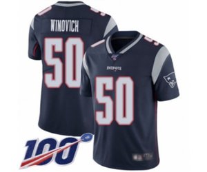 New England Patriots #50 Chase Winovich Navy Blue Team Color Vapor Untouchable Limited Player 100th Season Football Jersey