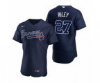Atlanta Braves #27 Austin Riley Nike Navy Authentic 2020 Alternate Jersey blue