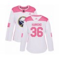 Women Buffalo Sabres #36 Andrew Hammond Authentic White Pink Fashion Hockey Jersey