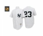 New York Yankees #23 Don Mattingly Authentic White Throwback Baseball Jersey