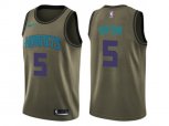 Charlotte Hornets #5 Nicolas Batum Green Salute to Service NBA Swingman Jersey