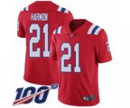 New England Patriots #21 Duron Harmon Red Alternate Vapor Untouchable Limited Player 100th Season Football Jersey