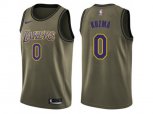 Los Angeles Lakers #0 Kyle Kuzma Green Salute to Service NBA Swingman Jersey