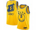 Golden State Warriors #5 Kevon Looney Authentic Gold Hardwood Classics Basketball Jersey - The City Classic Edition