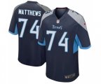 Tennessee Titans #74 Bruce Matthews Game Light Blue Team Color Football Jersey