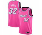 Miami Heat #32 Shaquille O'Neal Pink Swingman Jersey - Earned Edition