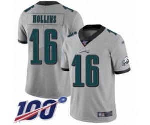 Philadelphia Eagles #16 Mack Hollins Limited Silver Inverted Legend 100th Season Football Jersey