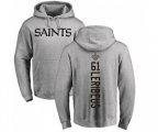 New Orleans Saints #61 Josh LeRibeus Ash Backer Pullover Hoodie