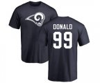 Los Angeles Rams #99 Aaron Donald Navy Blue Name & Number Logo T-Shirt