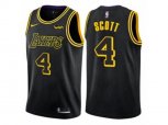 Los Angeles Lakers #4 Byron Scott Authentic Black City Edition NBA Jersey