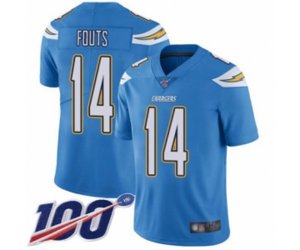 Los Angeles Chargers #14 Dan Fouts Electric Blue Alternate Vapor Untouchable Limited Player 100th Season Football Jersey