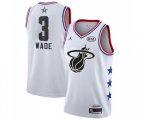 Miami Heat #3 Dwyane Wade Swingman White 2019 All-Star Game Basketball Jersey