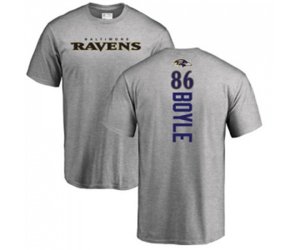 Baltimore Ravens #86 Nick Boyle Ash Backer T-Shirt
