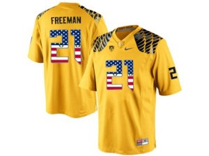 2016 US Flag Fashion Men\'s Oregon Ducks Royce Freeman #21 College Football Limited Jersey - Yellow