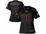 Women Chicago Bears #90 Jonathan Bullard Game Black Fashion NFL Jersey
