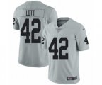 Oakland Raiders #42 Ronnie Lott Limited Silver Inverted Legend Football Jersey