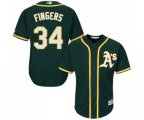 Oakland Athletics #34 Rollie Fingers Replica Green Alternate 1 Cool Base Baseball Jersey