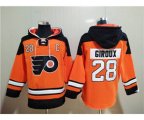 Philadelphia Flyers #28 Claude Giroux Orange Ageless Must-Have Lace-Up Pullover Hockey Hoodie
