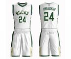 Milwaukee Bucks #24 Pat Connaughton Authentic White Basketball Suit Jersey - Association Edition