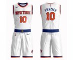 New York Knicks #10 Walt Frazier Swingman White Basketball Suit Jersey - Association Edition