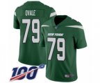 New York Jets #79 Brent Qvale Green Team Color Vapor Untouchable Limited Player 100th Season Football Jersey