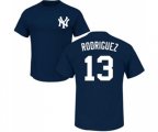 MLB Nike New York Yankees #13 Alex Rodriguez Navy Blue Name & Number T-Shirt