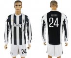 2017-18 Juventus 24 RUGANI Home Long Sleeve Soccer Jersey