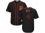 San Francisco Giants #4 Mel Ott Authentic Black Team Logo Fashion Cool Base MLB Jersey