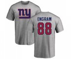 New York Giants #88 Evan Engram Ash Name & Number Logo T-Shirt