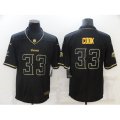Green Bay Packers #33 Aaron Jones Black Gold Throwback Limited Jersey