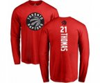 Toronto Raptors #21 Matt Thomas Red Backer Long Sleeve T-Shirt