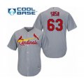 St. Louis Cardinals #63 Edmundo Sosa Authentic Grey Road Cool Base Baseball Player Jersey
