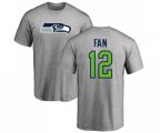 Seattle Seahawks 12th Fan Ash Name & Number Logo T-Shirt