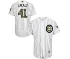 Majestic Chicago Cubs #41 John Lackey Authentic White 2016 Memorial Day Fashion Flex Base MLB Jersey