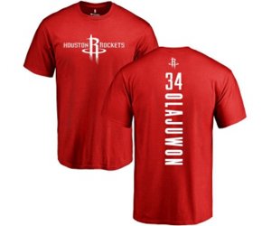 Houston Rockets #34 Hakeem Olajuwon Red Backer T-Shirt