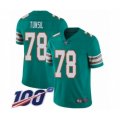 Miami Dolphins #78 Laremy Tunsil Aqua Green Alternate Vapor Untouchable Limited Player 100th Season Football Jersey