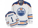 Edmonton Oilers #1 Laurent Brossoit Authentic White Away NHL Jersey